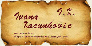 Ivona Kačunković vizit kartica